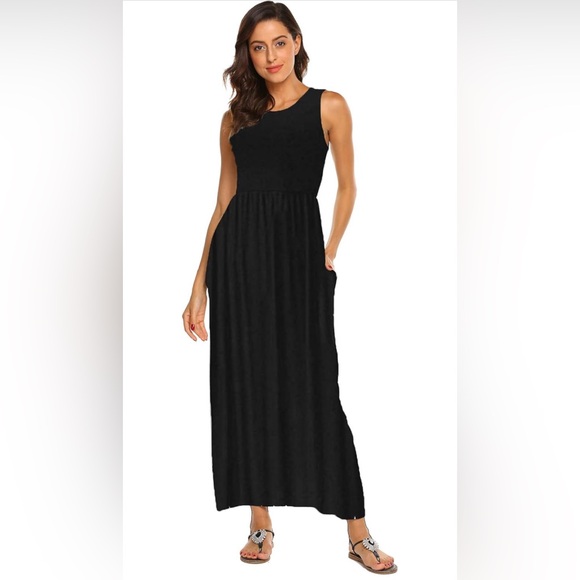 Sleeveless casual maxi with pockets - Picture 2 of 8